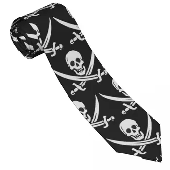 Галстук с черепом, галстуки с пиратским принтом, модные галстуки-воротнички в стиле ретро, аксессуары для галстуков для отдыха для взрослых