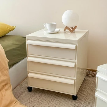Маленький Чайный Столик Cream Breeze Со Съемным Боковым Шкафом Для Хранения Средневековая Простота