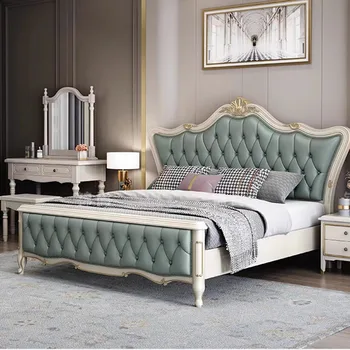 Современная мягкая кровать на вилле Европейского итальянского дизайна, современная двуспальная кровать класса 