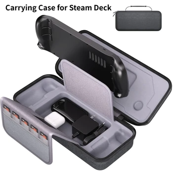 Чехол для переноски игровой консоли Steam Deck, переносная сумка для хранения с прослойками для карт памяти для игровых аксессуаров Steam Deck