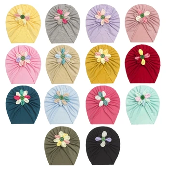 Стильные шляпы-тюрбаны с цветочными деталями, модный подарок из хлопка для маленьких девочек