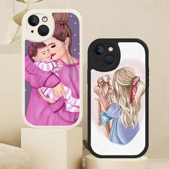 Чехол для телефона Super Mom для маленьких девочек и мальчиков для iPhone 14 12 11 13 Pro Max Mini 7 8 Plus SE 2020 X XS XR из овечьей кожи