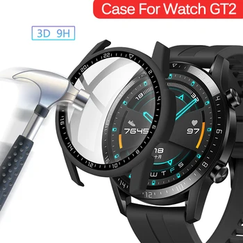 Для Huawei Watch GT 2 46 мм Аксессуары Полный Охват Бамперного Экрана Закаленный Протектор WatchGT2 GT2 46 мм Защитный Чехол