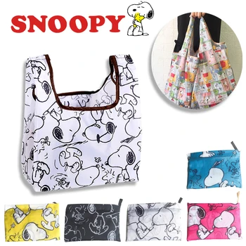 Хозяйственная сумка Snoopy, складная, многоразового использования, Эко-большая сумка-тоут, сумки через плечо, Мультяшные Аниме, сумки для покупок в супермаркете