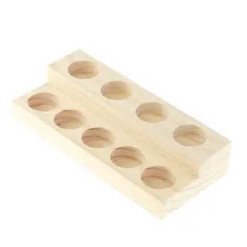 2-Уровневый деревянный стеллаж-органайзер для хранения эфирных масел для 9-кратной роликовой бутылки