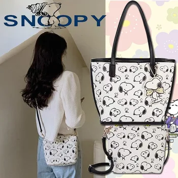 Новая сумка Snoopy Через плечо Модный тренд Женская сумка через плечо в стиле Аниме, Большая вместительная Изысканная сумка для покупок, Студенческая сумка