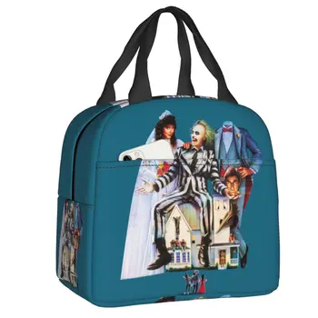 Термоизолированная сумка для ланча из фильма ужасов Тима Бертона Beetlejuice, женский контейнер для ланча для детей, коробка для еды для школьников