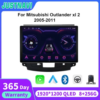 Автомобильное радио JUSTNAVI 13.1, Мультимедийная стереосистема для Mitsubishi Outlander xl 2 2005-2011, Навигация GPS, Авторадио, Видеоплеер CarPlay.