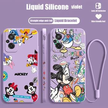 Семейство Disney с Микки Маусом Для Xiaomi Redmi 12C 11A 10C 10X 9T 9C 9AT 9A 8A 7A A2 A1 Plus Чехол Для телефона Prime Liquid с левой Веревкой