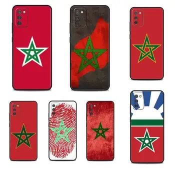 Чехол Для телефона с Флагом Марокко Samsung Galaxy S23 S22 S21 Ultra S20 FE 5G S10E S10 Lite S9 S8 Plus S7 Edge Черный Чехол