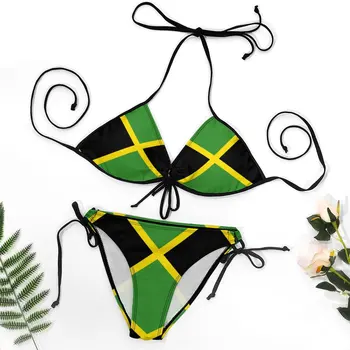 Бикини с флагом Ямайки, классические экзотические женские бикини, юмористический графический купальник высокого качества для вечеринки
