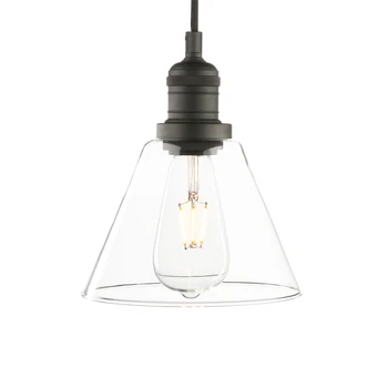 Модный Промышленный винтажный подвесной светильник с воронкообразным расклешенным стеклом, прозрачный стеклянный абажур, потолочный светильник с 1 лампой