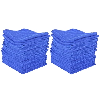 40 шт. Впитывающее полотенце из микрофибры для мытья автомобиля, домашней кухни, Синяя ткань для стирки