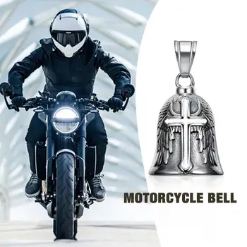 Подвеска с рисунком мотоциклетного колокольчика Классический винтажный орнамент для брелоков Ожерелье с колокольчиком для верховой езды для мужчин Аксессуары для укладки мотоциклов