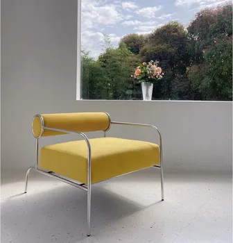 Дизайнерский односпальный диван-кресло, индивидуальность, креативность, кресло для отдыха в гостиной, цвет нержавеющей стали, современный простой односпальный стул