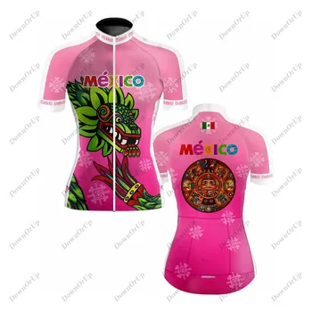 Розовая женская велосипедная майка из Мексики, Дышащая быстросохнущая велосипедная одежда MTB, Дорожное велосипедное снаряжение, Майо Ciclismo Femenino