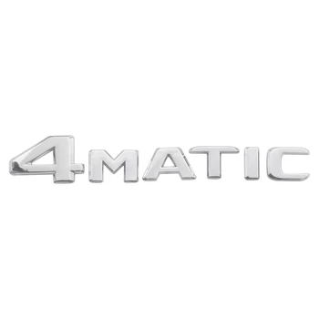 4MATIC Серебристая автомобильная дверь багажника, крыло, бампер, значок, наклейка, Эмблема, Клейкая лента, замена наклейки для Mercedes-Benz