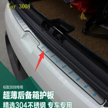 Автомобильный стайлинг Протектор заднего бампера из нержавеющей стали, накладка на бампер багажника, Защитная крышка для Peugeot 3008 2012-2019 Автомобильные аксессуары