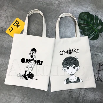 Женская холщовая сумка-тоут Omori, эко-сумка для покупок, женская сумка через плечо большой емкости, женская складная пляжная сумка для покупок