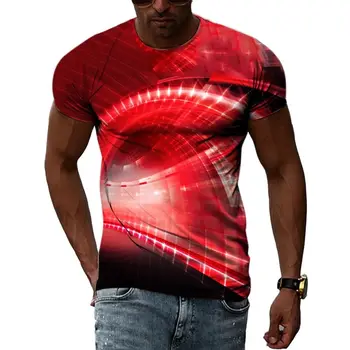 Летняя футболка с рисунком для мужской одежды с 3D-технологией, индивидуальный повседневный комфорт с короткими рукавами из свинца.