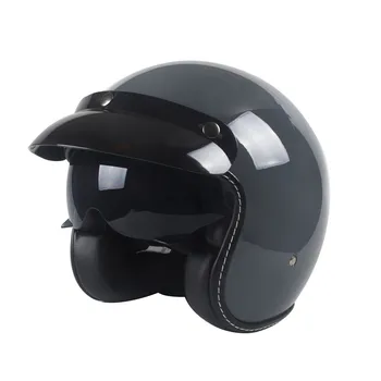 Мотоциклетный шлем ECE с открытым лицом, Темные линзы с солнцезащитными полями, Мужской Женский Летний шлем для скутера, мотоцикла, мото