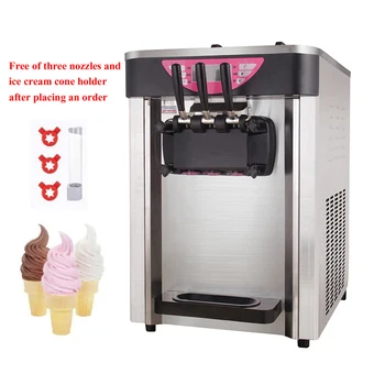 Машина Для Мягкой Подачи Мороженого Для Коммерческих Настольных Производителей Мороженого Из Нержавеющей Стали с 3 Вкусами Автомат По Продаже Мороженого