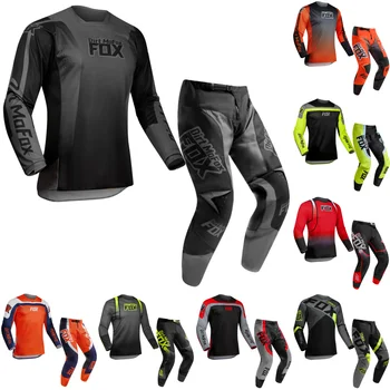Комплект снаряжения для мотокросса Dirt MoFox 180 360 Трикотажные брюки Комбо для взрослых ATV Downhill Dirt Bike Offroad Moto Suit