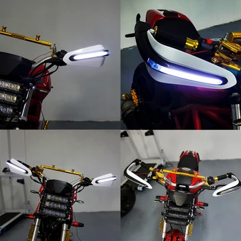 Мотоциклетные Ручные Защитные Фонари LED Handguard Защитное Снаряжение Аксессуары для Мотокросса Yamaha Lc135 Majesty 125 250 400 Mt03 Mt07