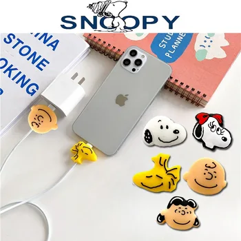 Snoopy Charger Cable Protector Чехол Мультяшный Мягкий USB-Кабель Для Передачи Данных Протектор Укуса для Apple iPhone Зарядное Устройство Протектор Аксессуары