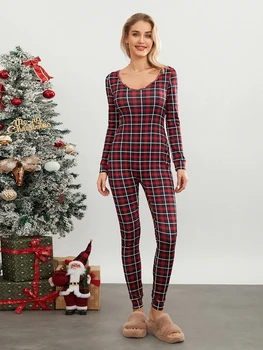 TDY-YYDS, женский рождественский комбинезон, пижама, сексуальное облегающее боди с длинным рукавом, комбинезон, пижамы