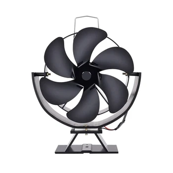 1 шт. Вентилятор для плиты с 6 лопастями, работающий от тепла, Бесшумный вентилятор для плиты, эффективная дровяная горелка, эко-вентилятор