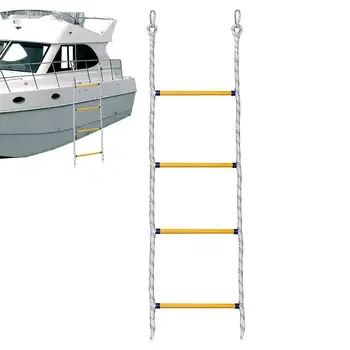 Лодочная лестница для рыбацкой лодки, нейлоновая веревочная лодочная лестница для взрослых, портативная легкая складная лестница для лазания из нержавеющей стали