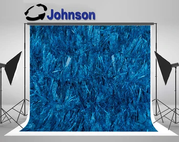 ДЖОНСОН Крупным планом На фоне синей мишуры с белыми пятнами, высококачественная компьютерная печать, фон для фотостудии на стене