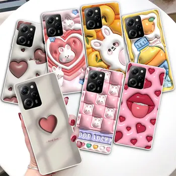 Love Luck Rabbit Цветочный Стиль Без 3d Чехла для Xiaomi Poco X5 F3 X3 GT M5 M5s Pocophone F1 F2 M3 X4 NFC M4 M2 Pro TPU Прозрачная Крышка
