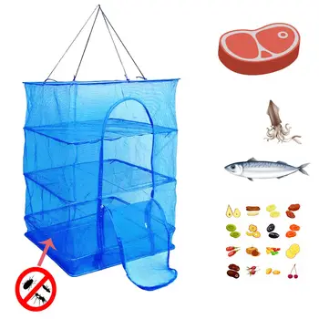3 Слоя складной рыболовной сети, Красная сушилка, Складная сетка, Подвесная сушилка для посуды, рыболовные принадлежности